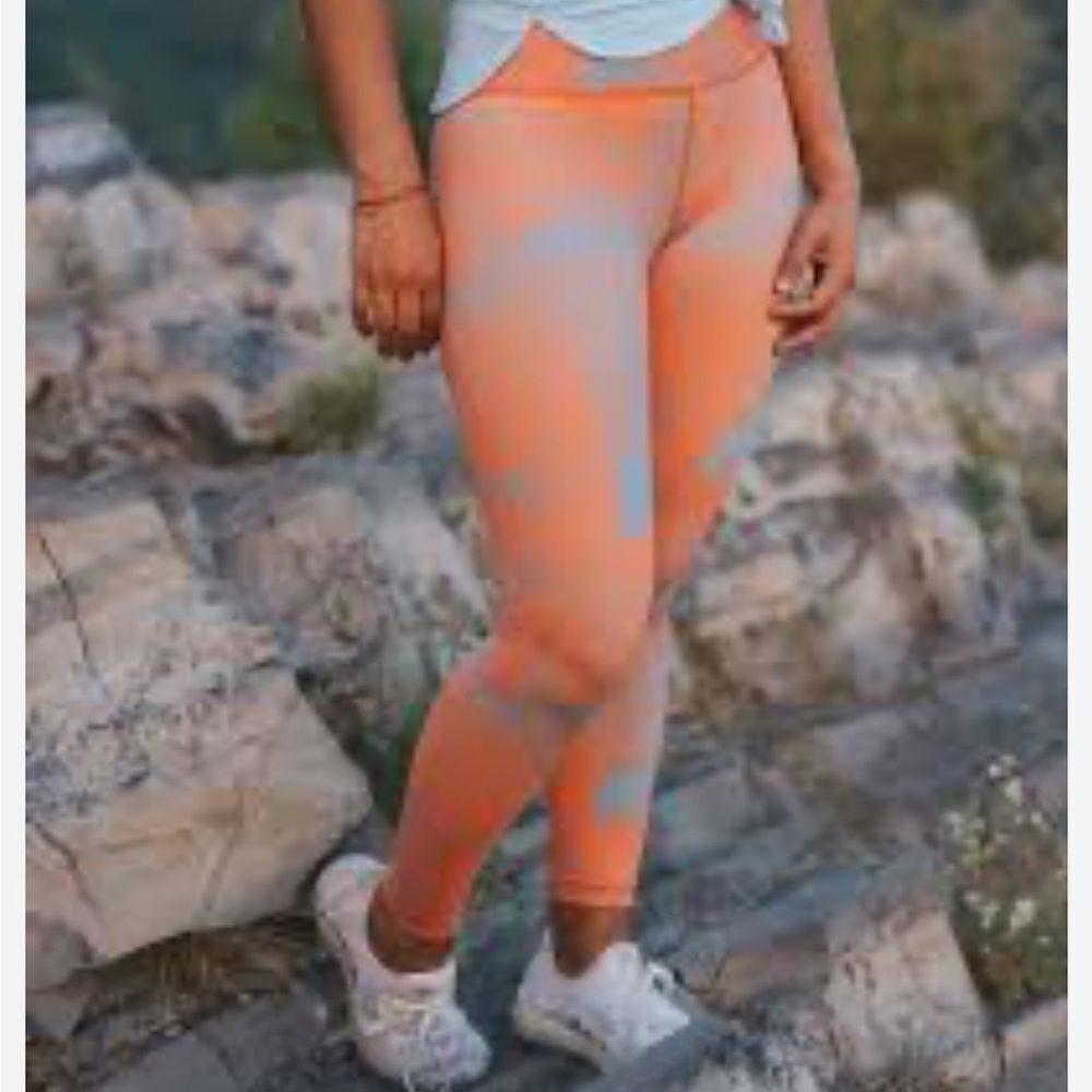 NWOT ZYIA Light N Tight Orange Weave High Rise 7/8 Leggings Size Small